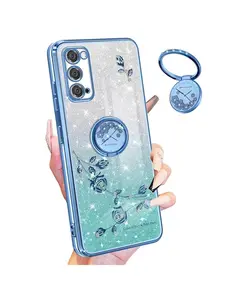 (3in1 for Samsung Galaxy S20 .... Case for Women Girls Glitter Girly Cute Bling Flowers Purple Phone Cases with Ring Stand Design Sparkle Floral Shiny Pretty Cover for Samsung Galaxy S20 5G 6.2''