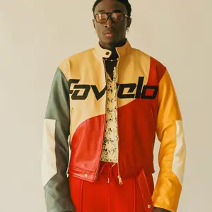 Favelo UNISEX Tribe color Embroidered Leather Jacket
