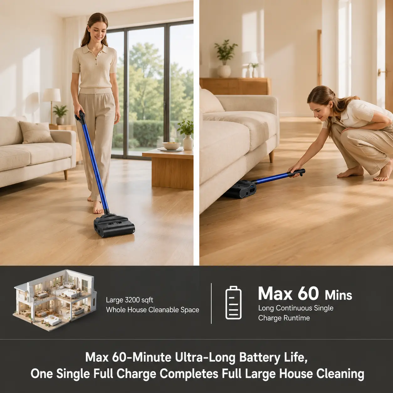 DIISEA D7 Hydro Floor Cleaner, Water-Driven Floor Washer, Zero Air Exhaust No Dust Blowback, Ultra Quiet 55dB, Low Energy Consumption, Safe for Pets & Babies
