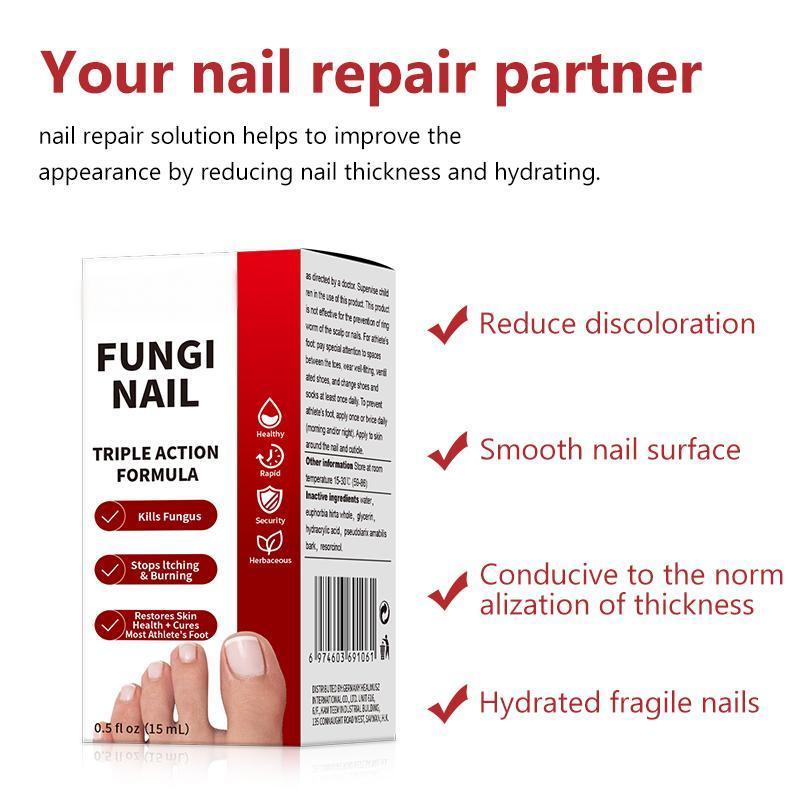 【Buy 1 Get 1 Free】Toenail Fungus Repair, Antifungal Solution for Toenail or Fingernail, Triple Action Formula for Remove Fungal, Repair and Renewal Damaged Nails, 0.5 Fl Oz Therapy