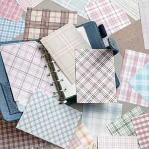 200 Sheets (4 Packs) Vintage Grid Paper, Diy Sticker Paper, Retro Craft Material, Scrapbook Materials, School Stationery Stickers, Handmade Art Supplies