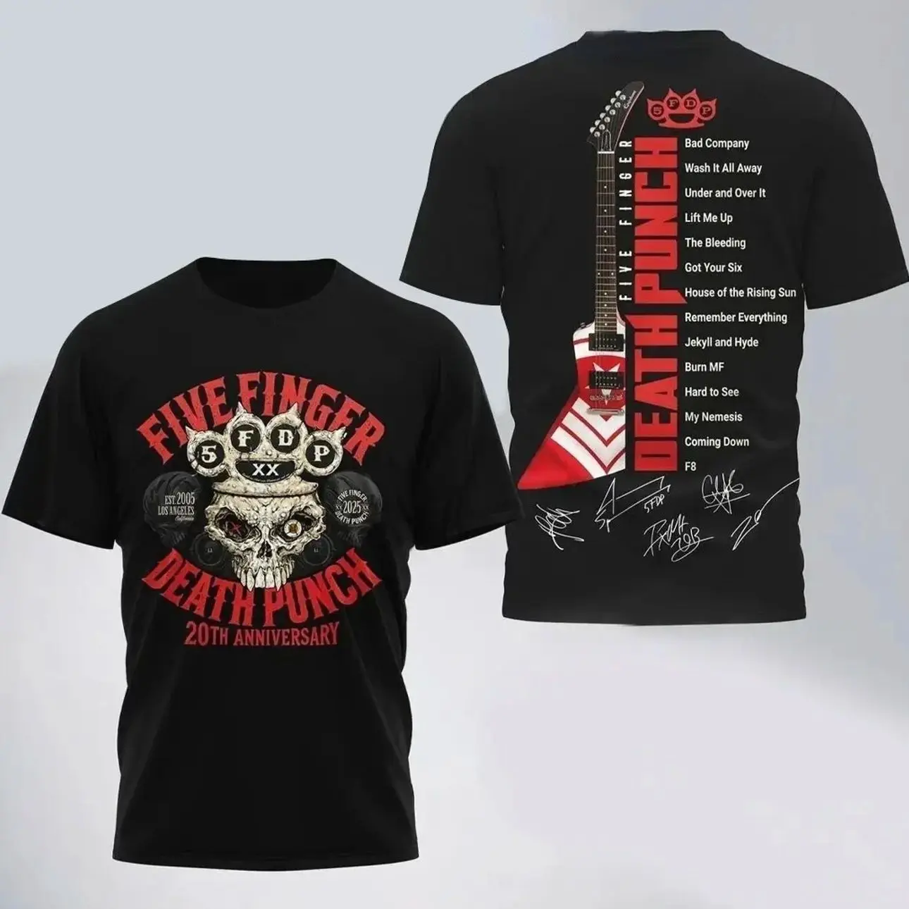 Five Finger Death Punch 20th Anniversary AOP 3D T-Shirt ONW