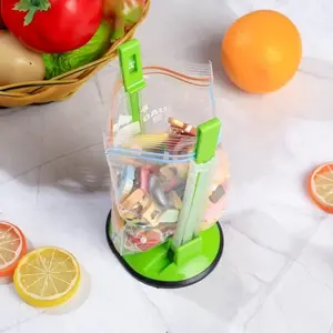 Adjustable Baggy Rack, Freezer Bag Holder Stand, Plastic Food Prep Bag Holder, Meal Prep Bag Organizer, Kitchen Gadget