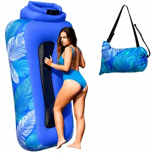 Compact Pump-Free Inflatable Lounger, Outdoor Inflatable Sofa, Waterproof, Air Leakage-Proof Design, Single Portable Air Cushion