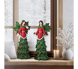 14" Holly Angel Set of 2 By Valerie