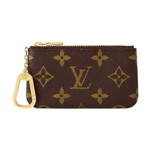 Louis Vuitton Monogram Coated Canvas Keychain Wallet With Chain For Women In Brown