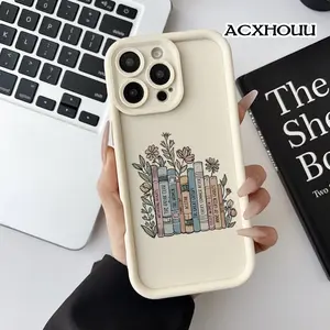 Softcase for iPhone 17 16 E Pro Max 15 Plus 14 13 12 11 XS XR Bookish Blooms Shockproof Silicone Lightweight Anti-Scratch Cover