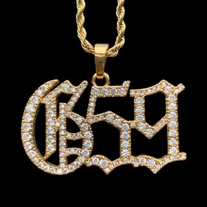 Iced Out GREY59 Suicideboys Necklace 2" Cubic Zirconia $uicideboy$ Pendant Gold Plated Brass G59 Pendant with Choice of Chain Free Gift Included
