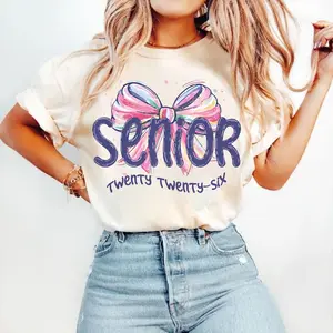 Brushstroke Bloom ,Coquette Senior 2026 Shirt  for Moms & Grads