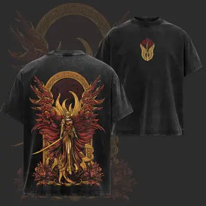 Malenia Rot Queen - Elden Ring Game | Edition Double Printed Oversize Washed Tee - Hoodie, Elden Ring Fans, RPG Game Graphic Hoodie, Streetwear Unisex Oversize Gift for RPG Game Lovers, Summer Outfits, Gift For Him Her