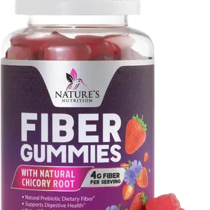 Fiber Gummies for Adults - Soluble Fiber 4g Per Serving - Plant-Based Prebiotic Fiber Supplement for Digestive Health, Gut Health, & Regularity Support - Vegan Gummy - Tasty Berry Flavor - 60 Gummies