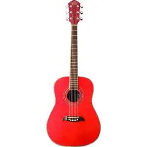 Oscar Schmidt OG1TR-A-U 3/4 Size Acoustic Guitar (High Gloss Red)