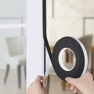 1/2 Inch Wide 1/17 Inch Thick Weather Stripping Door Seal,Window Sealing Tape, Insulation Tape,Single-Sided Self-Adhesive  Strips,33  Long Black