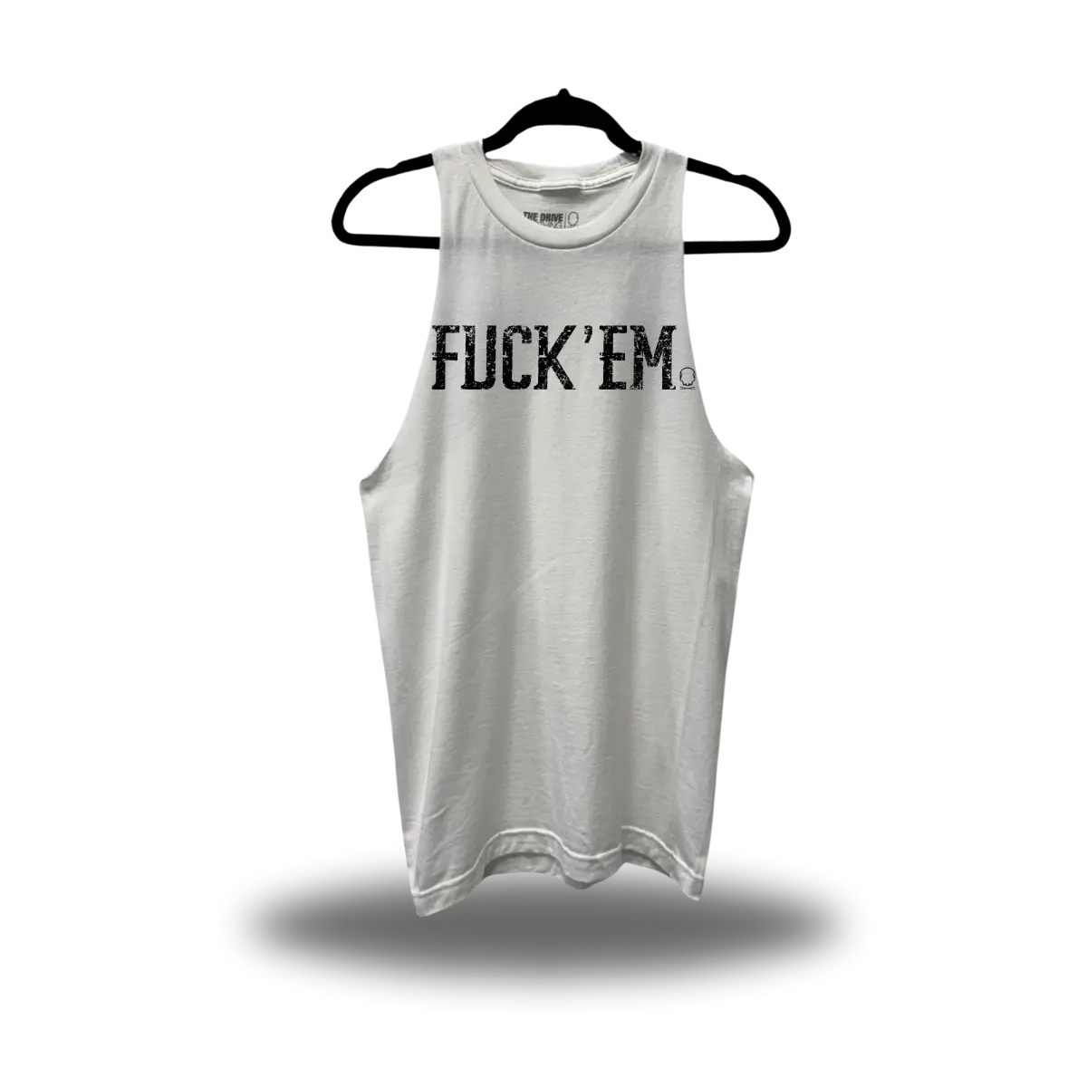 TheDriveClothing LET EM HATE WHITE STRINGER – Unisex Graphic Stringer Tank, Ring-Spun Cotton, Vintage Print Gym & Streetwear