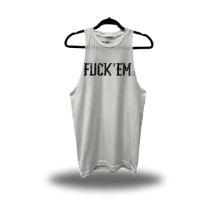 TheDriveClothing LET EM HATE WHITE STRINGER – Unisex Graphic Stringer Tank, Ring-Spun Cotton, Vintage Print Gym & Streetwear