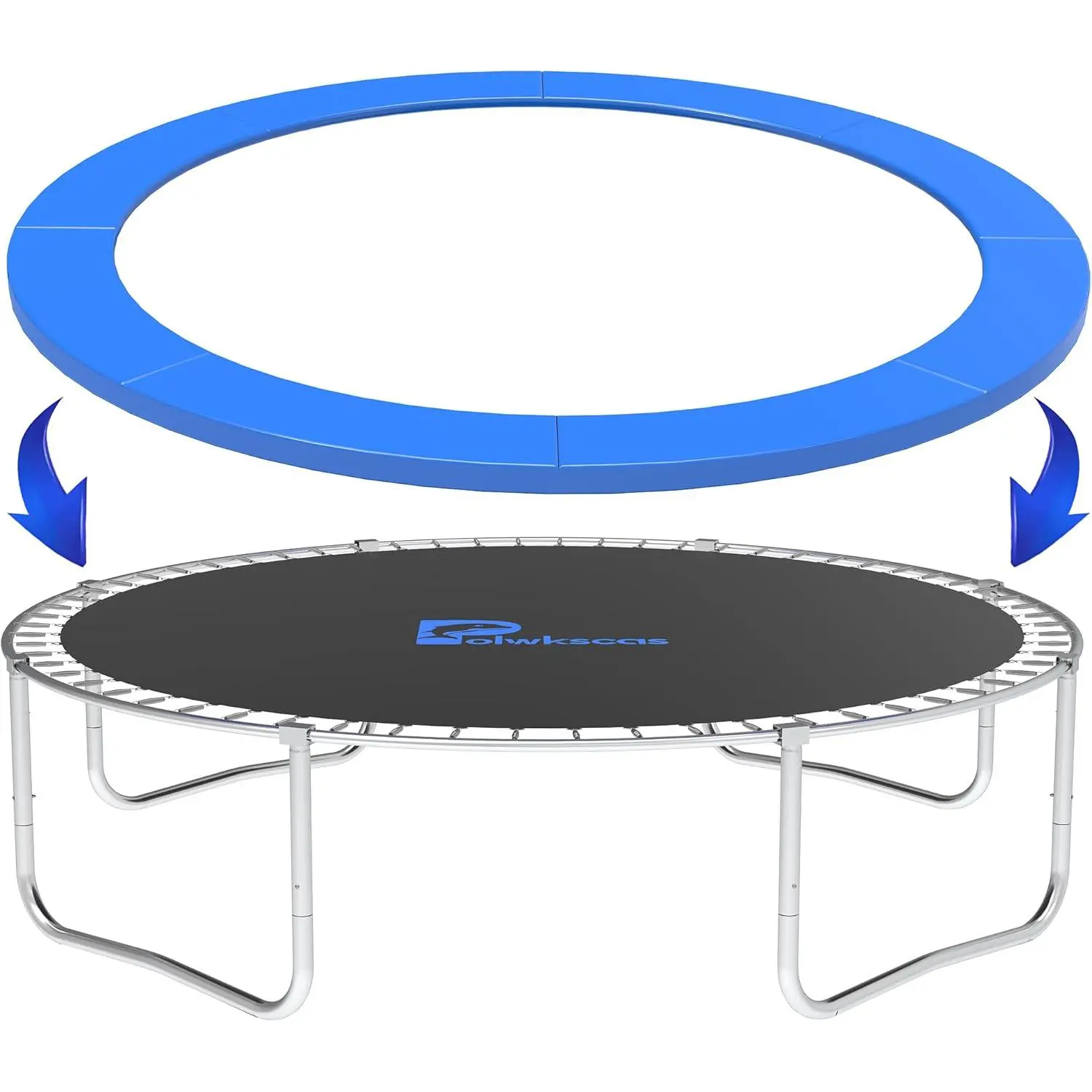 Trampoline Pad 10ft 12ft 14ft 15ft 16ft Trampoline Replacement Safety Pad,  and -Resistant Safety Spring Cover Round Frame Pad, Trampoline Pad Replacement