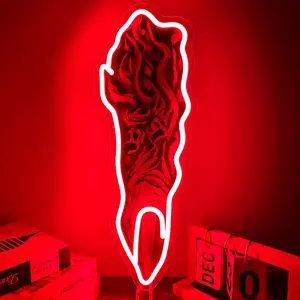 Sukuna Finger Neon Sign for Wall Decor JJK Stuff LED Neon Light Japanese Anime Light up Sign for Anime Wall and Game Player Room Decor