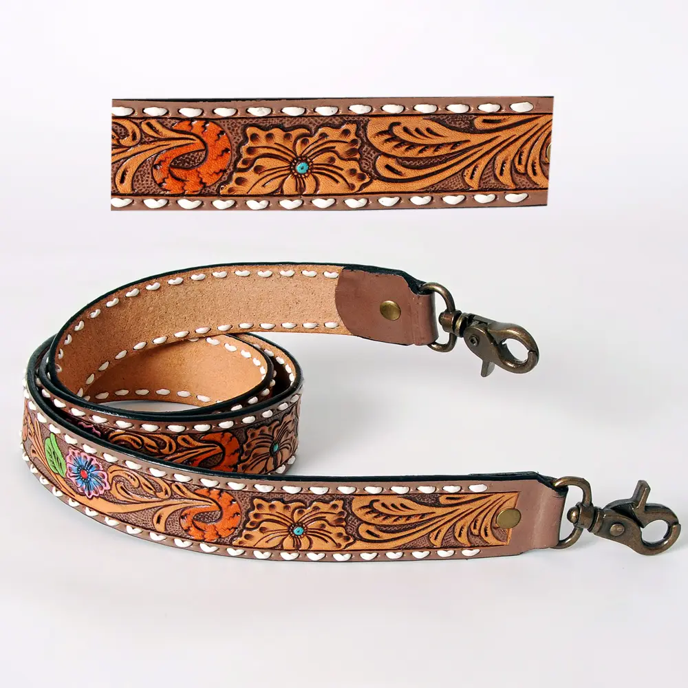 American Darling Hand Tooled Genuine Leather Crossbody Handle Strap for Bags Phone Wallet Purse Clutch