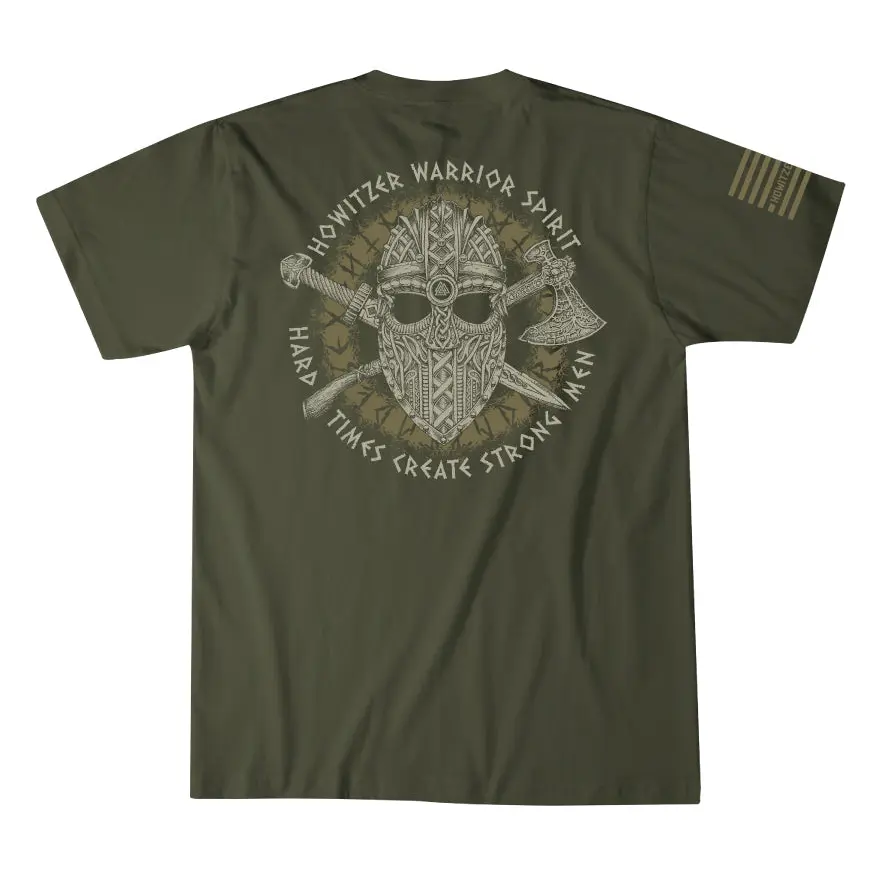 Men's 'Hard Times' Viking Graphic Tee, Casual Athletic Fit in Soft Cotton Jersey Fabric with a Round Neck, Tshirt