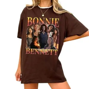Bonnie Bennett Vintage T-shirt Inspired By The Vampire Diaries - Unisex Tvd Gifts Tshirt Cotton Top Womenswear Fit