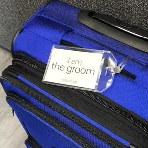 I am the groom™ + I am smiling™ luggage tag