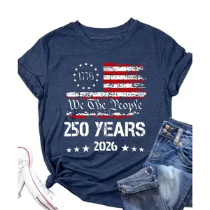 1776-2026 250 Years We The People Betsy Ross Flag Graphic Oversized T-Shirt, Patriotic USA Comfort Cotton Outfit, Cute Fashion 4th of July Gift for Him Her, Best Birthday Gift for Dad Mom Family Friends
