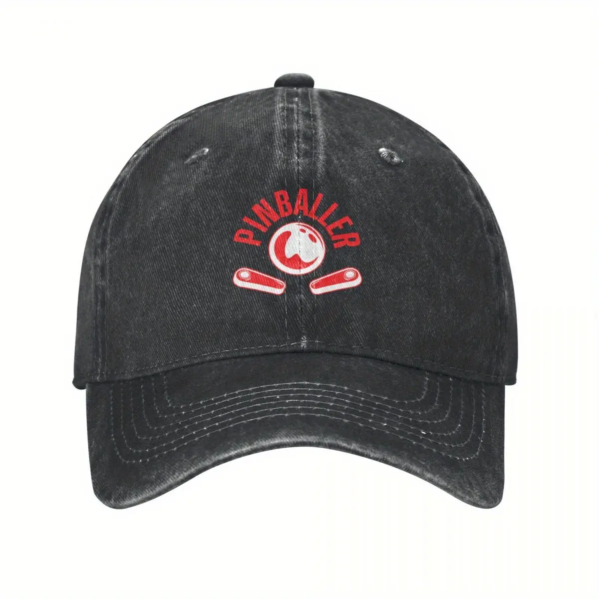 2025 New Polyester Pinball Baseball Cap, with Red 