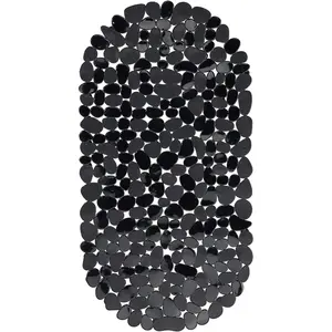 1pc Pebble Shaped Bath Mat - Non-slip Bathtub Mat with Suction Cups and Drain Holes, Bathroom Shower Carpet, Door Mat Machine Washable Bath Mat, Bathtub Safe Mat Shower Mat Easy to Clean Bathroom Accessories, Bathroom Rug