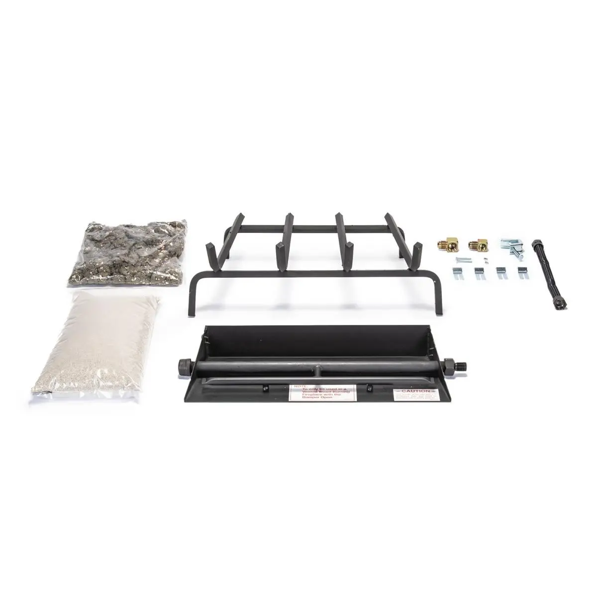 212 MAIN Real Fyre 24 in. G45 Vented Burner Kit for Natural Gas, Stainless Steel, Ember Glow, Vented Flame