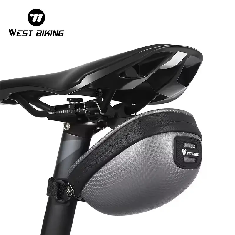 WEST BIKING Seat Bag.Portable Wide Opening Bicycle Saddle Bag , Hanger Waterproof Hard Shell Bike Saddle Bag for Road Bike