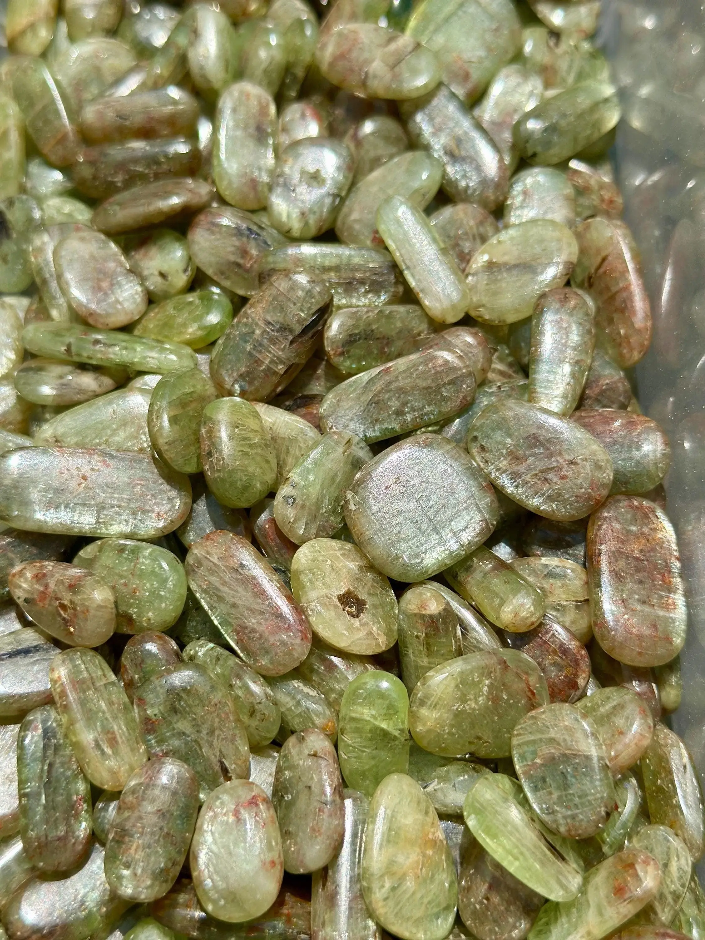 Green Kyanite Tumbled Crystal Grade AAA - Multiple Sizes Available - Tumbled Green Kyanite Crystal - Polished Green Kyanite - Green Crystal