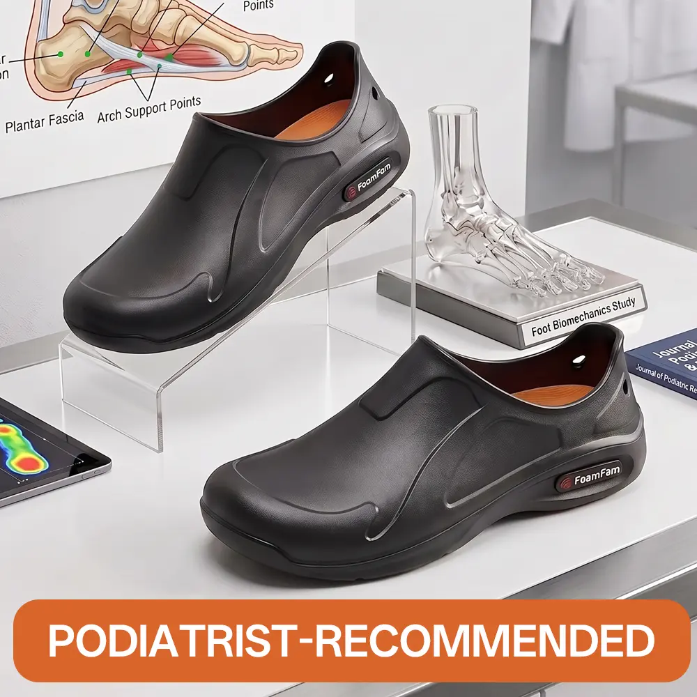 Medical Grade Slip-On EVA Recovery Clogs for Post-Surgery Patients & Hospital Use, Water-Repellent Anti-Slip Cushioned Rubber Sole Orthopedic Support Work Shoes, Relieve Foot Pressure & Accelerate Postoperative Foot Foot Clogs Classic Work Clogs
