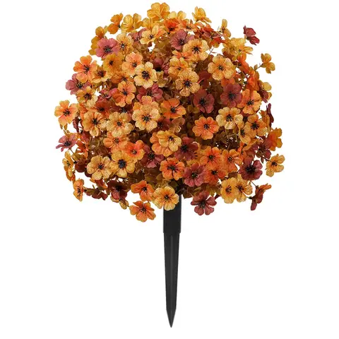 Faux Greenery Artificial Daisy Flower Garden Stakes - UV-Resistant, Windproof, Low-Maintenance Durable Plastic Fall Decor for Those Who Love Greenery, Long-Lasting Ground Spikes for Outdoor Balcony, Autumn Porch
