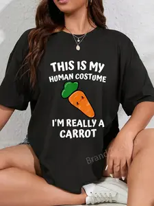 100% Cotton Funny Carrot Vegetable Halloween Costume Kids Toddler 5T 4T T-Shirt