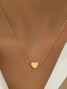 Women's Stainless Steel Heart Necklace, Casual Elegant Design, Perfect Gift for Couples, All-Season Wear, No Choking Hazard