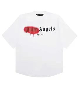 Men's Palm Angels Tokyo Sprayed Logo T-shirt, White/Red Colorway