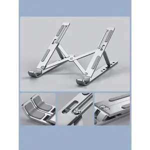 Laptop Stand, Aluminum Alloy/ABS Material, Sturdy and Durable—Foldable, Heat-Dissipating, Height-Adjustable, Portable Desktop Stand for Tablets and Smartphones—Available in Multiple Colors