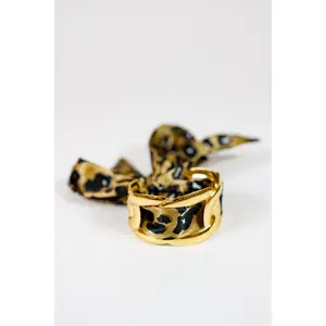 Interlock Cuff Animal Print Scarf Bracelet