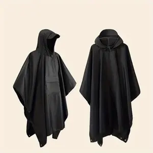 Large Hooded Rainproof Raincoat, Portable Waterproof Poncho, Multifunctional Outdoor Camping Tent Mat, Sports & Outdoor Accessories
