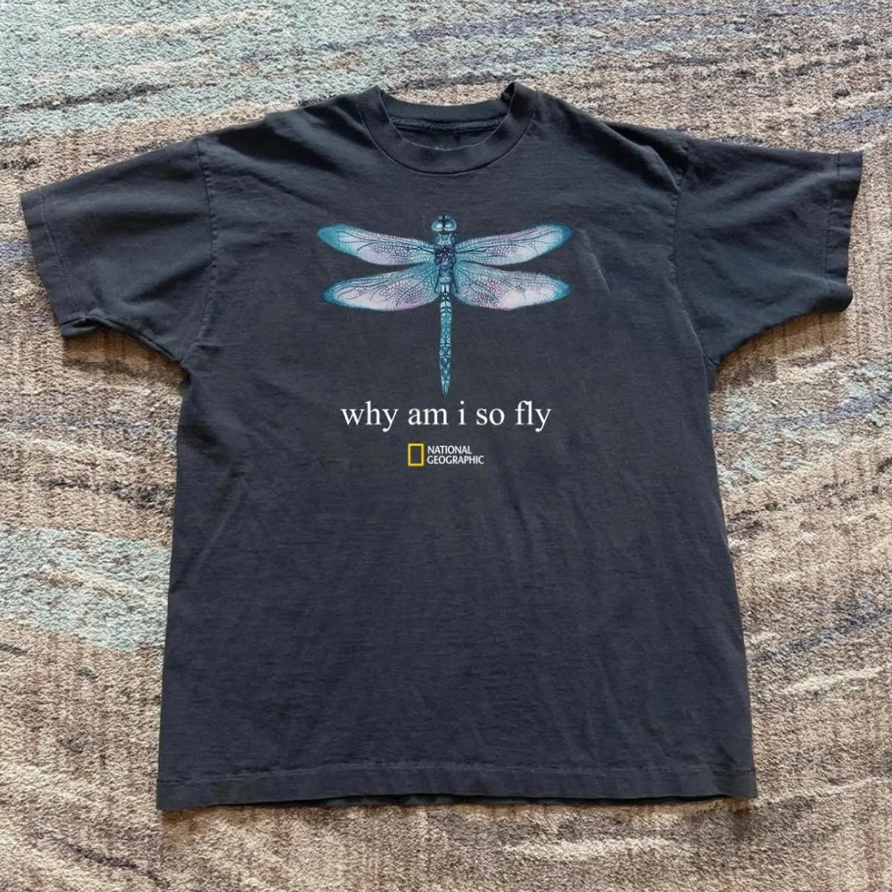 National Geographic Black Dragonfly T-Shirt, Unisex Vintage Graphic Tees Gothic Grunge Y2K Emo Scene Amity Affliction Style Clothes Men Women Streetwear