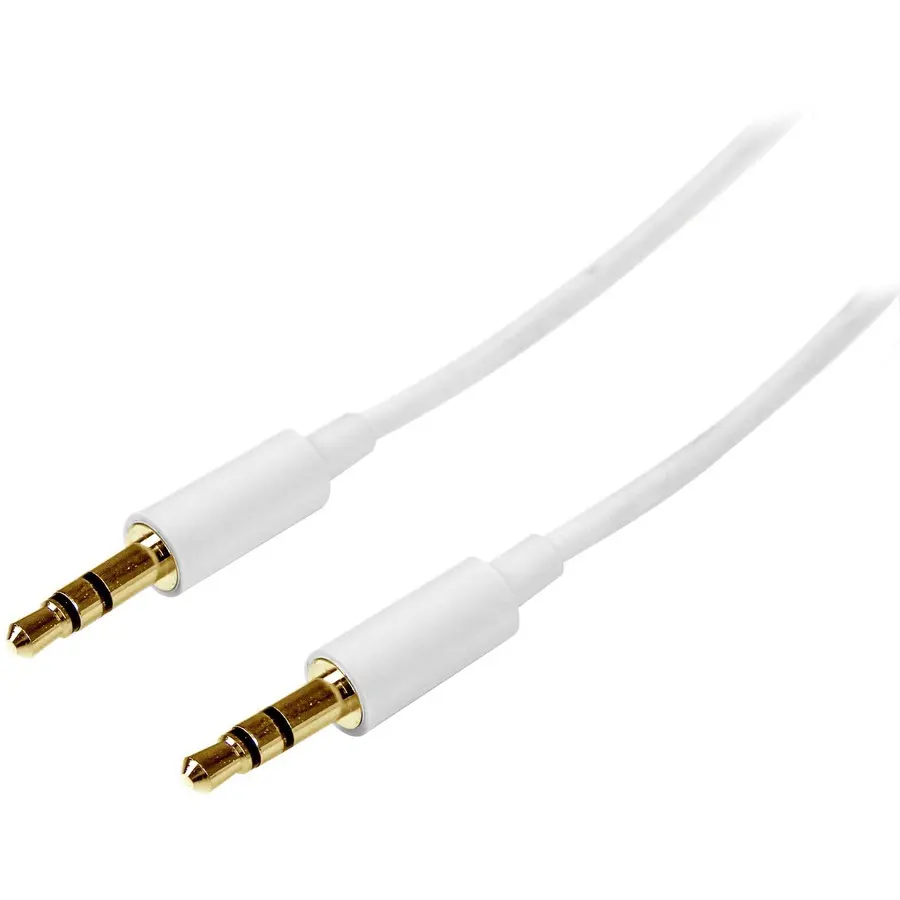 StarTech 2m White Slim 3.5mm Stereo Audio Cable, Male to Male, Mobile Phone & Electronics Accessories (MU2MMMSWH)