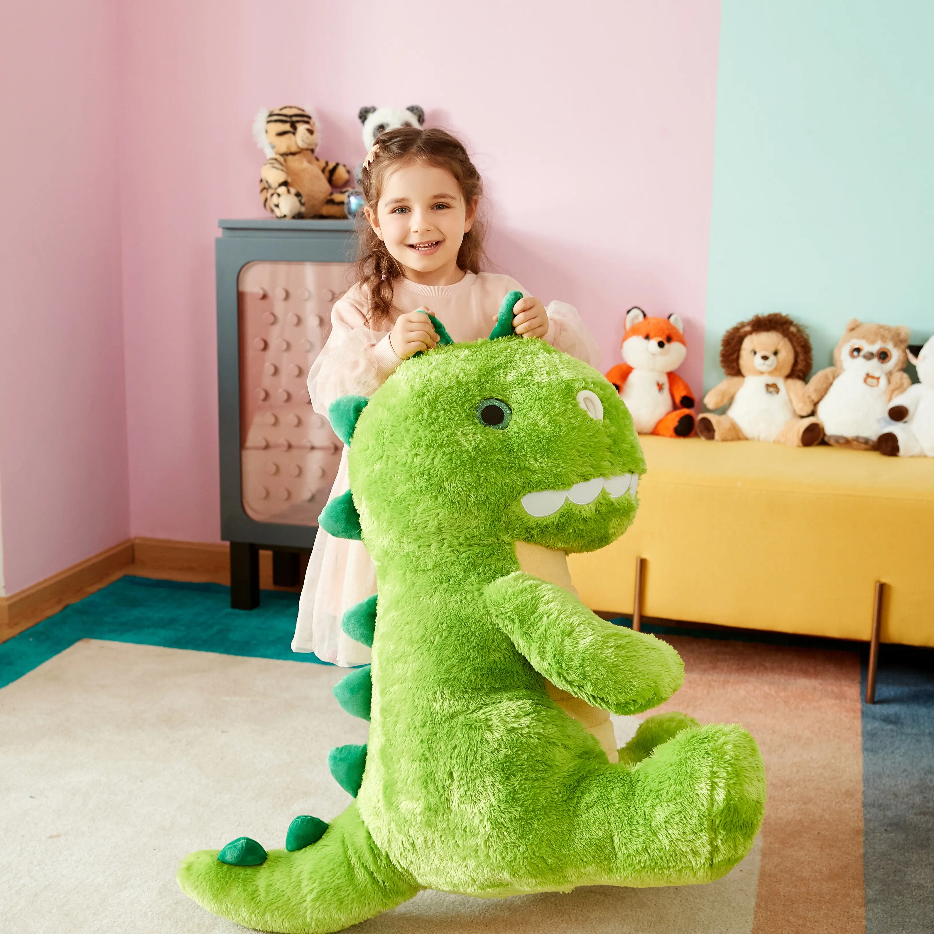 IKASA Large Dinosaur Stuffed Animal Plush Toy,Giant Dinosaur Cute 23" Jumbo Soft Toys,Huge Big Size Fluffy Plushy Fat Plushie,Gifts for Kids