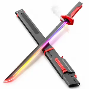 Toy Sword LED Light-Up with Mist and Spark Effect USB-C Rechargeable Sci-Fi Prop for Kids Cosplay Role Play and Party