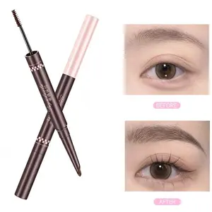 Dual-Ended Light Eyebrow Pencil, Natural Wild Brows, Fluffy Foggy Finish, Long-Lasting Waterproof, No Smudging