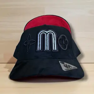 Hat Mexico Style Personalized Snapback Suede Cap Black Red with Unique Logo Design