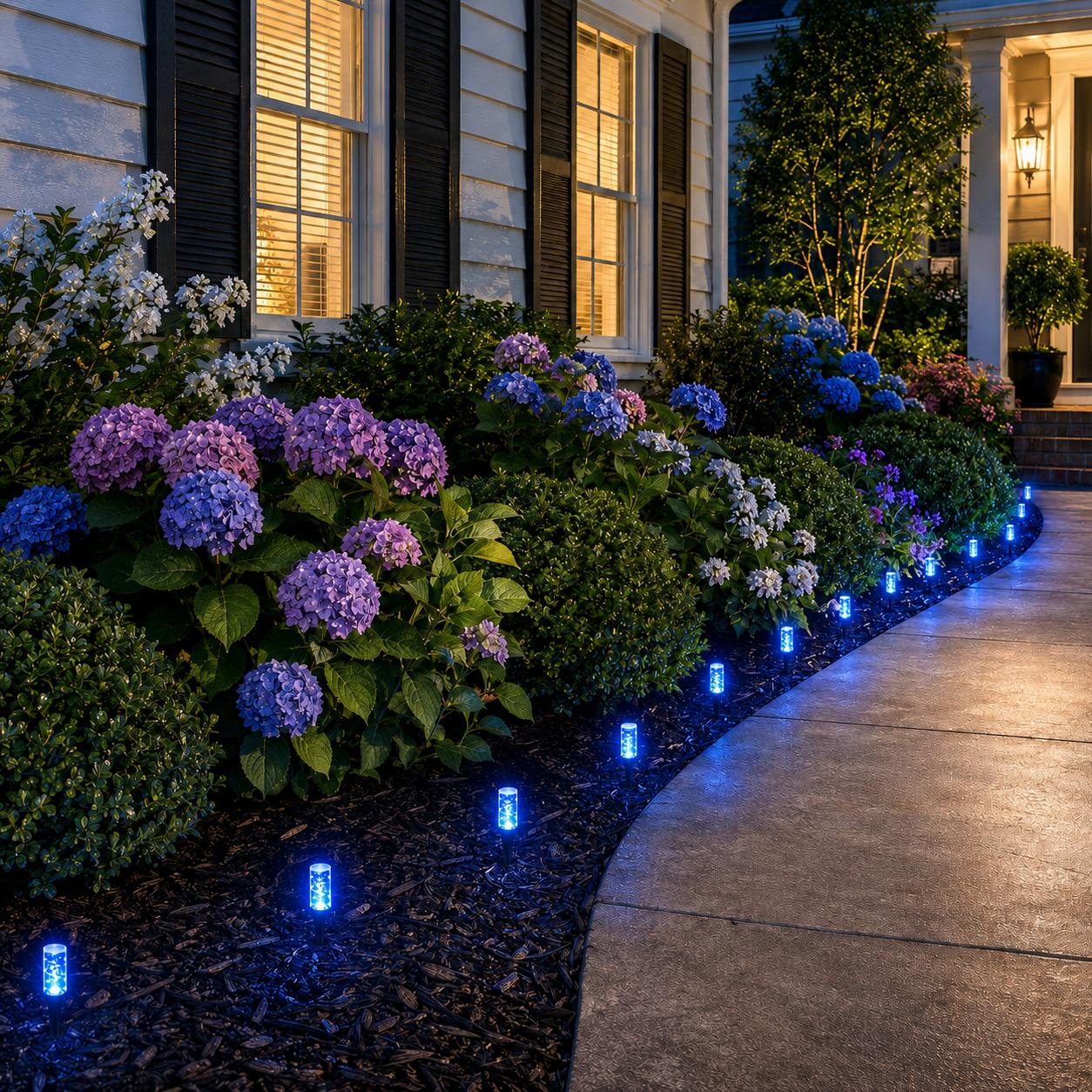 20-Piece LED Solar Garden Stake Lights - Blue Bubble Outdoor Gadgets, Solar Outdoor Lights, IPX4 Water Resistant, 8 Lighting Modes, Eco-Friendly for Lawns, Garden Decor