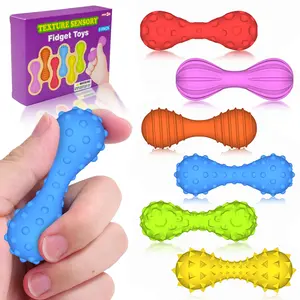 6-Piece Textured Fidget Spinner Set for Kids & Adults, Sensory Stress Relief Toy, Ideal for Autism Adhd, Quiet Finger Toys for Classroom Office Travel