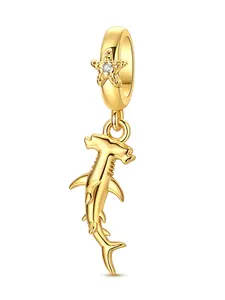 Silver Color Shark Pendant Charm, Suitable for 3mm Bracelets and Necklaces, DIY Bead Jewelry, Elegant Gift for Women