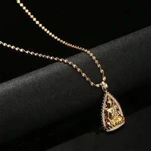 Souvenir Buddha Pendant Necklaces with Cambodian-style Design and Cubic Zirconia Accents - Perfect Gifts from Southeast Asia