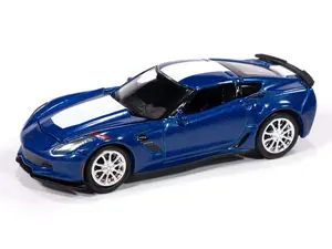 2018 Chevy Corvette Grand Sport - Admiral Blue Diecast 1:64 Scale Model - Auto World AWSP176B